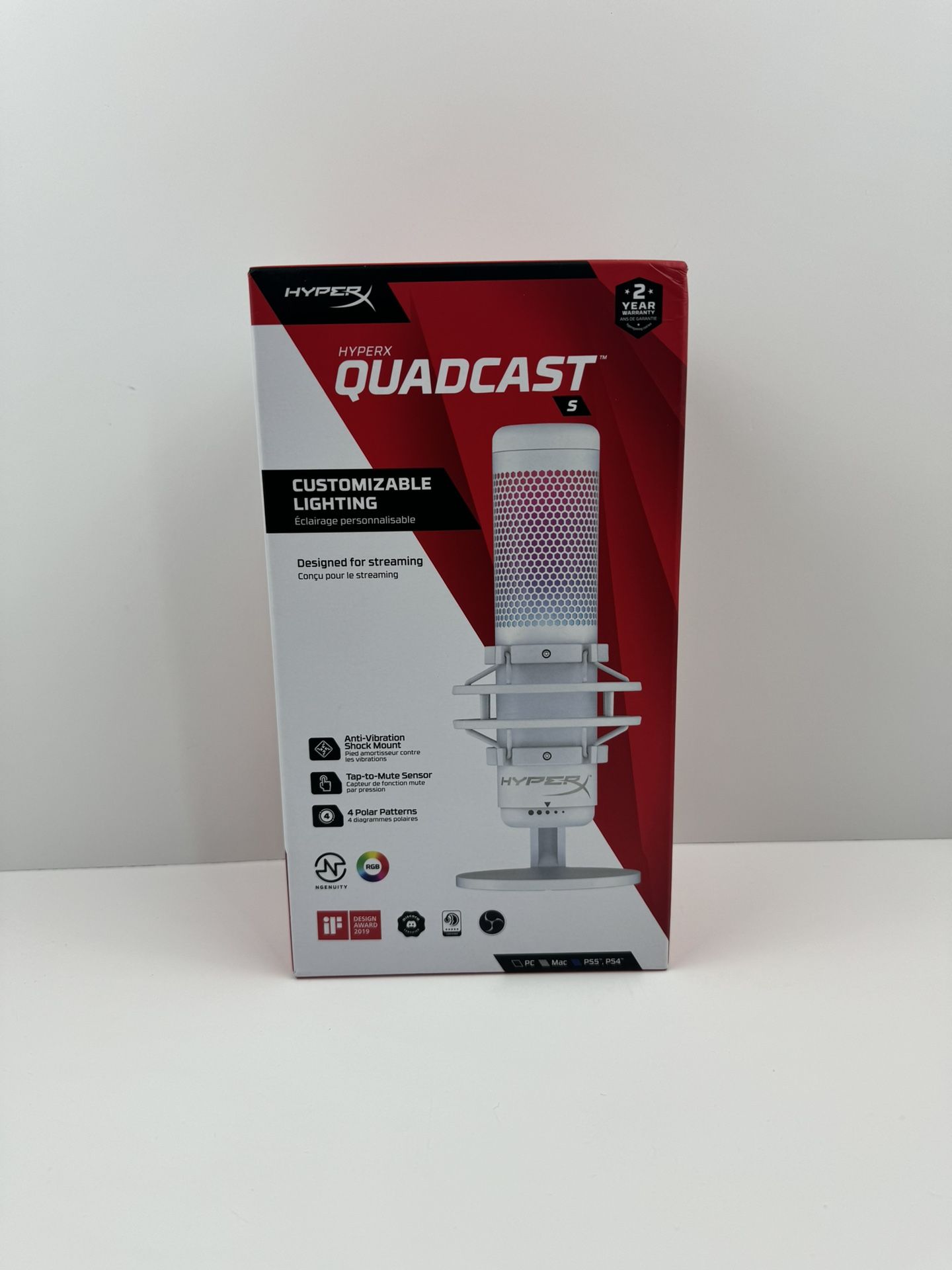 Hyper X Quadcast S White USB Microphone 