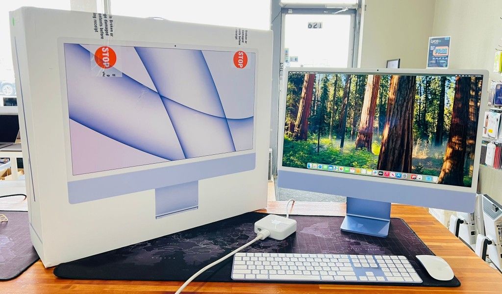 Apple iMac 24” M1 CHIP 16GB RAM 500GB In Box Like New w/Keyboard and mouse