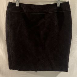 Ladies size 6P 6 petite Ann Taylor black & purple swirl dressy mini skirt 
