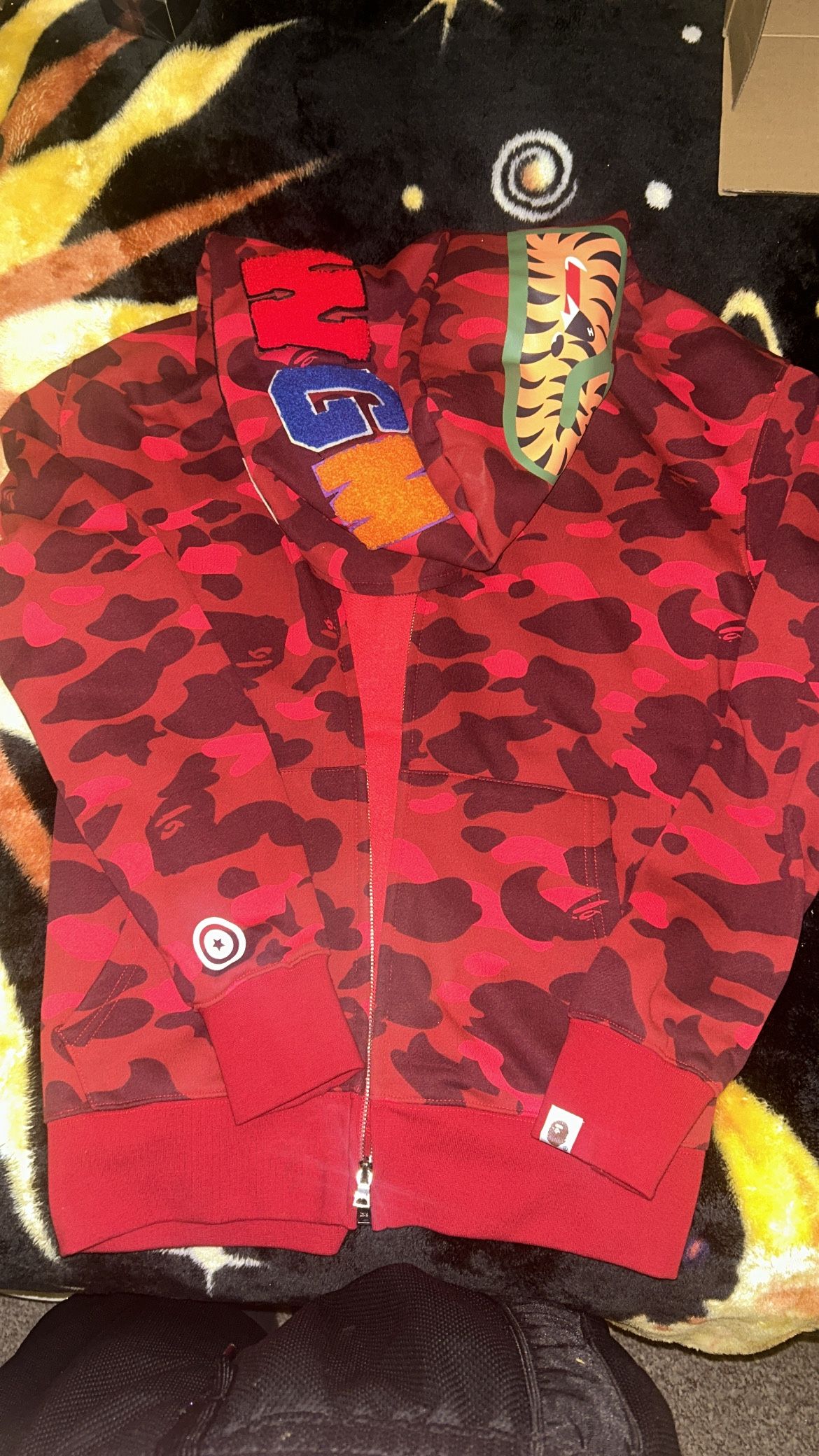 Red Camo Bape Hoodie (Large)