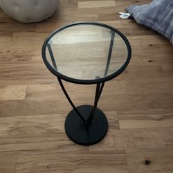 Glass Top Bedside Table 