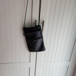 Dark Blue Leather Crossbody Purse