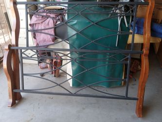 Complete Queen Size Bed Frame With Rails.