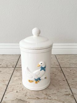 Vintage Ceramic Goose Canister 11”