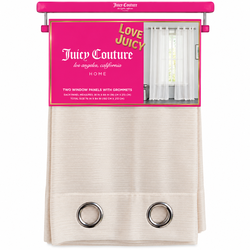 Window Sheer Panels with Grommets - Juicy Couture Set of 2 (2 Panels) White Rose Gold