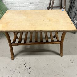Vintage 2 Tier Bamboo Base Table