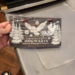 Loot Crate Harry Potter Hogwarts hanging wood plaque sign Owl Christmas gifts