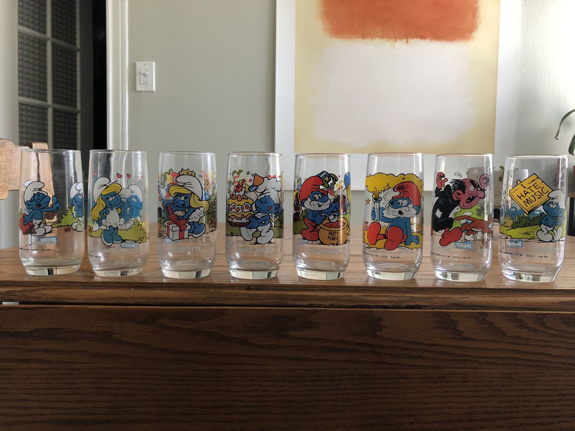 Smurf glass collection