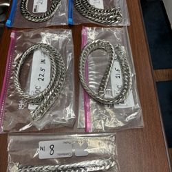 HEAVYWEIGHT STAINLESS STEEL NECKLACES AND MATCHING BRACELET