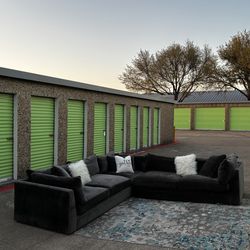 Modern Deep-Seated Sectional – Charcoal Gray 🖤