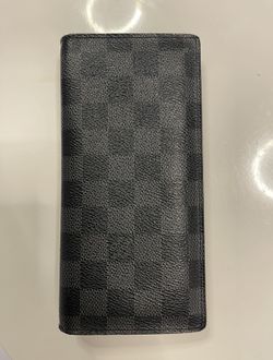 Authentic Louis Vuitton Wallet Brazza Black Damier Graphite LV