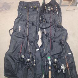 Fishing Rods And Reels With Travels Bags 