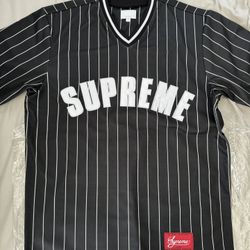 Supreme Pinstripe Baseball Jersey M