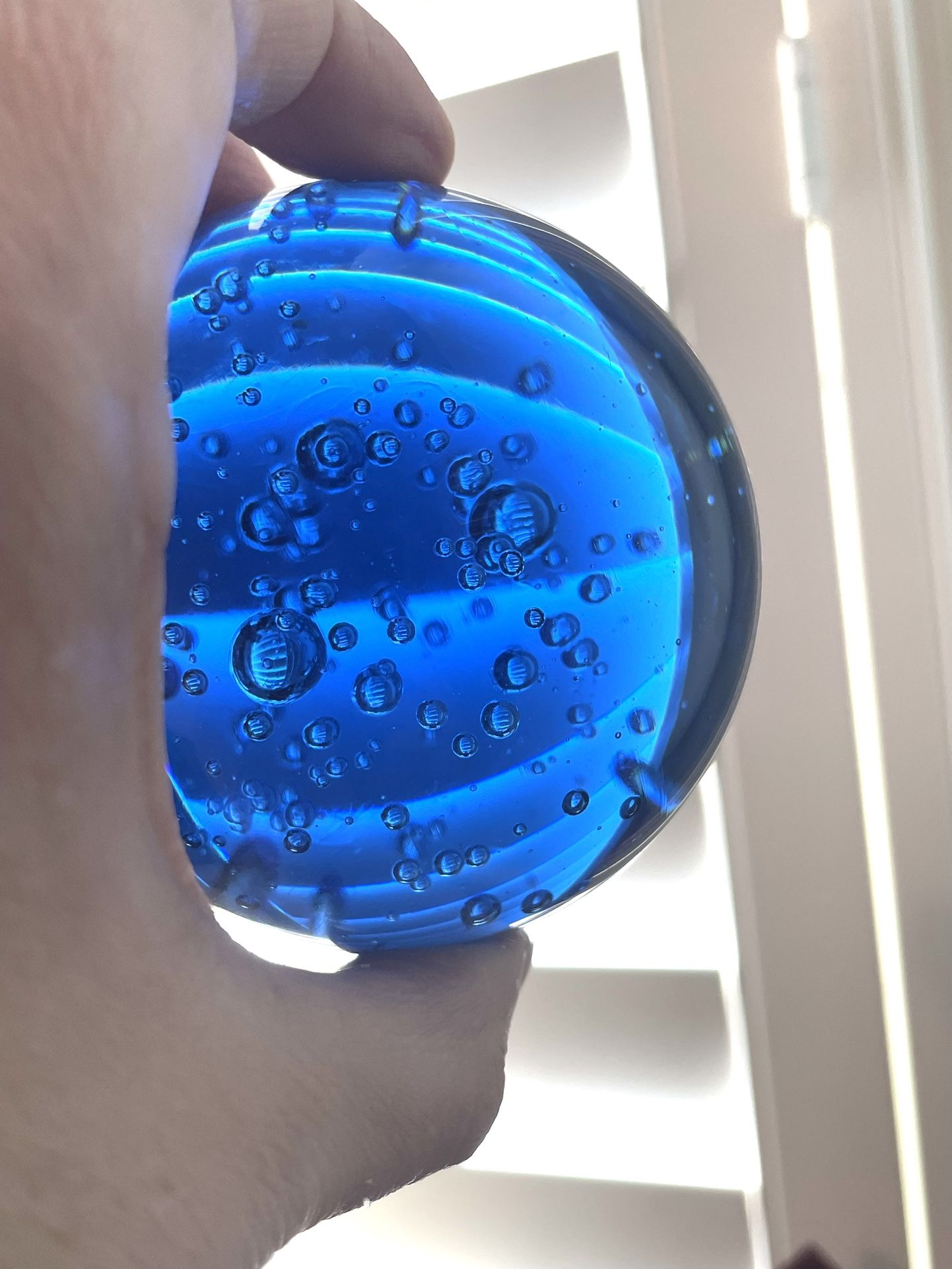 Blue Glass Paperweight 