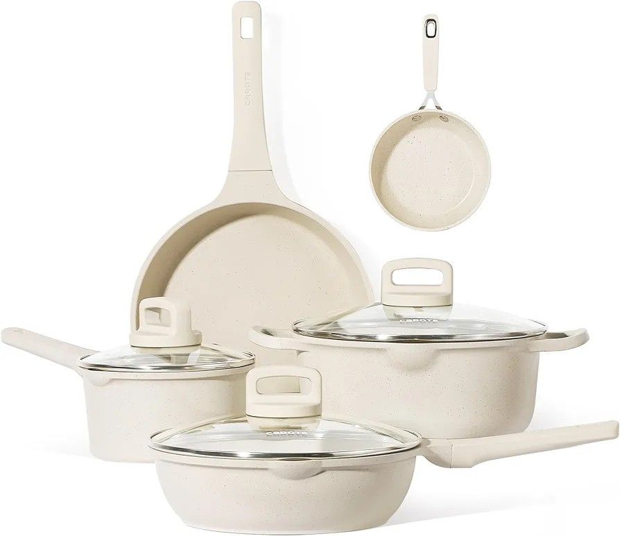 Modern Luxurious Non Stick 8 Piece Granite Pan Set New In Box