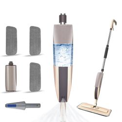 Microfiber Spray Mop for Floor Cleaning, Dry Wet Wood Floor Mop with 3 pcs Washable Pads, Handle Flat Mop with Sprayer for Kitchen Wood Floor Hardwood