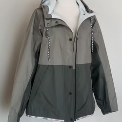 Eddie Bauer Women Windbreaker Raincoat Packable Pocket Size L $50
