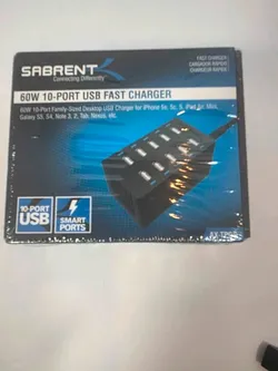 Sabrent 60W 10-Port Desktop USB Fast Charger