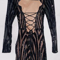 Special Occasion Black Sequin Dress