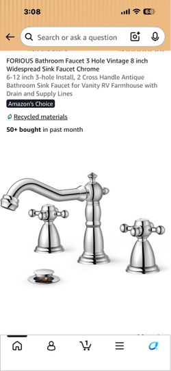 FORIOUS bathroom faucet 3 hole vintage 8” widespread