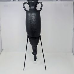 Vintage Terracotta "Terra Nigra" Amphora Vessel
