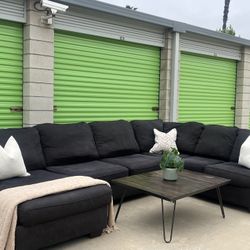 Charcoal Gray Sectional Couch With Delivery