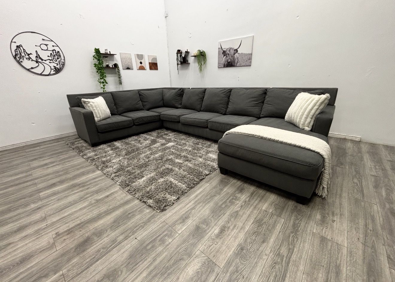 Giant Grey Sectional Couch - Free Delivery