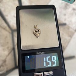 10k Solid Gold Real Diamond Pendant 