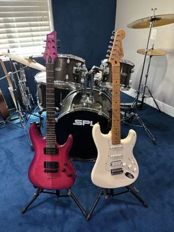 1999 Fender Stratocaster HSS Arctic white (ALL ORIGINAL) + Pink Schecter C-6 Elite with  Seymour Duncan pick ups