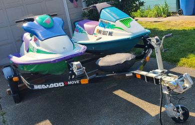 Two Sea-Doos and Double Trailer - Good Condition & Ready to Ride