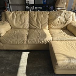 Leather Sofa And Ottoman