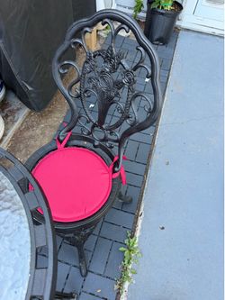 Cast Aluminum Rose Patio Set with Table and 2 Chairs