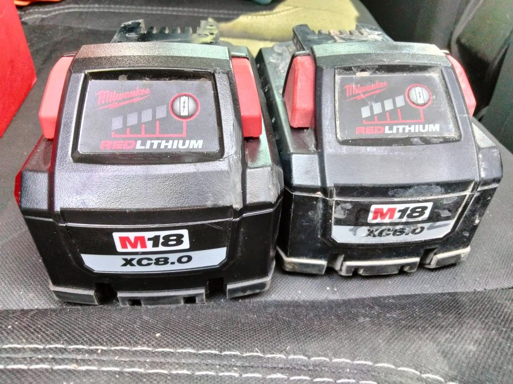 Milwaukee 8ah And 6 Ah Battery And Hilti Battery