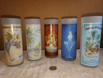 Set of 5 Tommy Bahama Collectible Glasses and many more items posted here