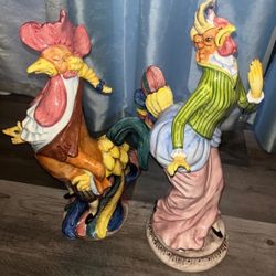 Vintage Italy Colorful Roosters
