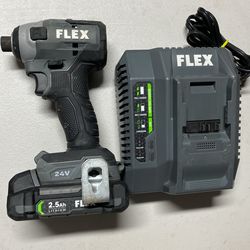 FLEX FX1351-2A Brushless 24V 1/4 In. Hex Impact Driver Kit