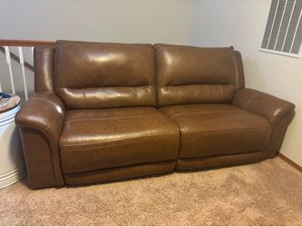 Real Leather Couch and Loveseat.  Power