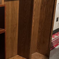 Solid Oak Wood Bookcase With Shelves