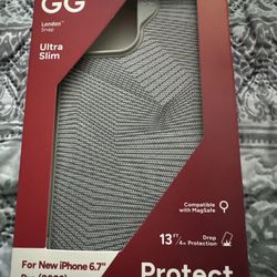 ZAGG London Snap iPhone 15 Pro Max Case - Protective Case, Dro Gray Geo (NEW)