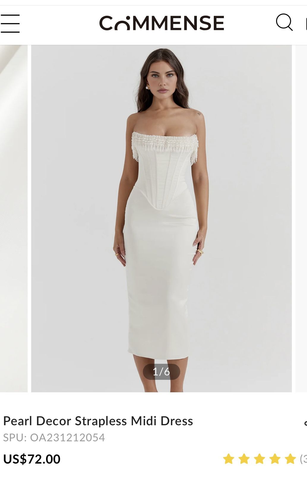 Pearl Detail MIDI Dress