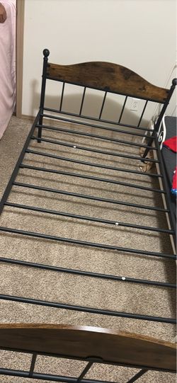 Metal and Wood Bed Frame
