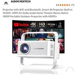 NEW AUBOR MENTECH PROJECTOR W/ WIFI & BLUETOOTH