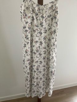 White Floral Midi Dress