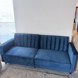 Blue Velvet Couch 