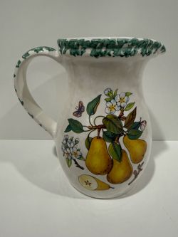 Vintage HIMARK Italian Ceramic Pitcher – Pears & Blossoms 🇮🇹