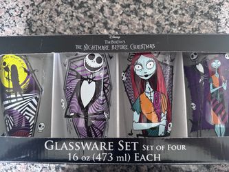 Nightmare Before Christmas 16oz Glass Set of 4