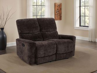 Navarro Dark Brown Chenille Upholstered Reclining Loveseat