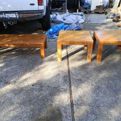 Wood coffee and end tables