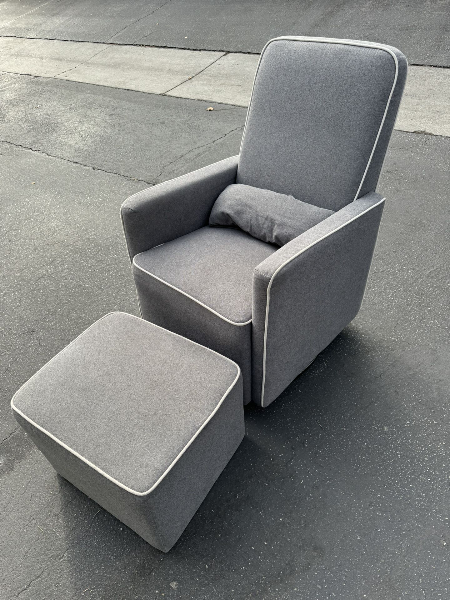 Olive Upholstered Swivel Davinci Glider Ottoman DaVinci Olive