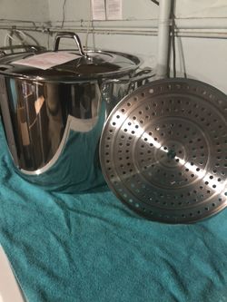 Princess House Olla De 60QT Con Parilla /60QT Stockpot With Steaming Rack 